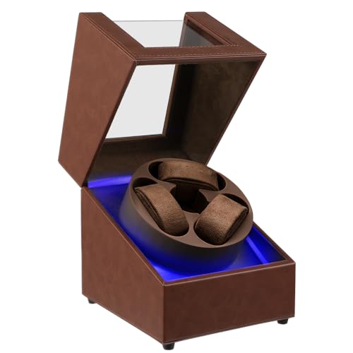 J&T Technology Watch Winder for 3 Automatic Watches | Japanese Quiet Motor, LED Light, 4 Modes for Accuracy, Open-stop Sensor, Anti-magnetic, and USB-C Power for Watch Collectors