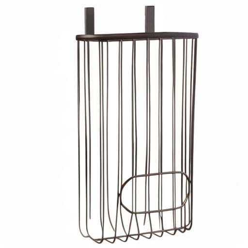 Spectrum Ashley Over Cabinet Door Grocery Bag Holder Hanging Bag Dispenser for Kitchen Cabinet Bathroom Under Sink Home Organization, Heavy Duty Plastic Bag Cabinet Door Storage, Bronze
