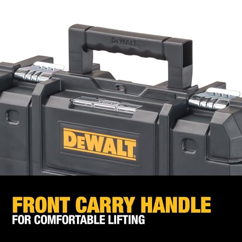 DEWALT Tool Box TSTAK II, 13 In. Flat Top Tool Storage Case, Stackable Organizer Hard Case Portable Toolbox, Heavy Duty, Holds Up To 66 lbs (DWST17807)