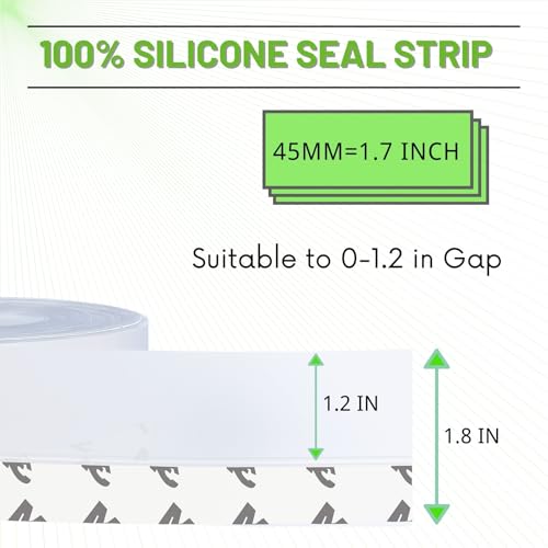 Door Weather Stripping Door Seal Strip, 1.8 in Self Adhesive Clear | Door Draft Stopper - House and Glass Shower Doors Silicone Sealing for Door and Windows Gaps of Collision and Side