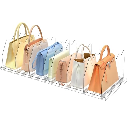 Adjustable Shelf Dividers for Closet, Purse Organi... (Clear | PET)