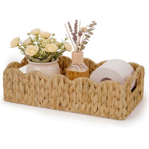 Toilet Paper Basket, Scalloped Basket, Bathroom De... (Water Hyacinth)