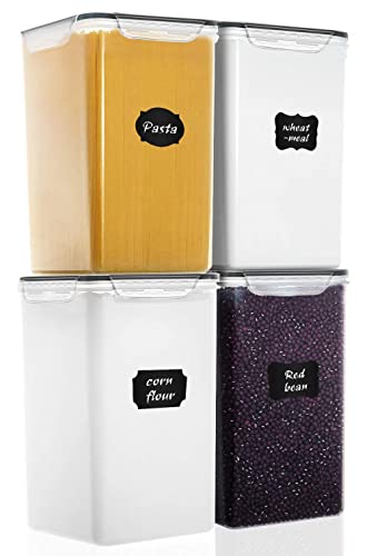 M MCIRCO Extra Large 4 Pack, 6.5L/7qt/220oz Tall Food Storage Containers | Plastic Airtight Kitchen Pantry Storage Containers for Flour, Sugar, Airtight, BPA Free, Food Grade Material