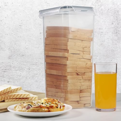 2 Pack Bread Box, Plastic Bread Container, Bread S...