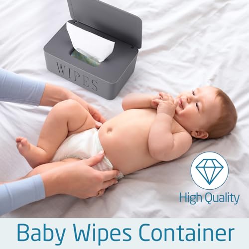 3 Pack Baby Wipes Dispenser Holder Wipe Container for Bathroom with Lid Toilet Tissue Paper Storage Refillable Box for Home Office Cars(Small,Black, White, Gray)