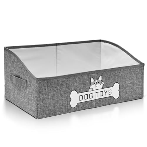 Dog Toy Basket, Specially Designed for Dog Toy Sto... (Grey | Metal)