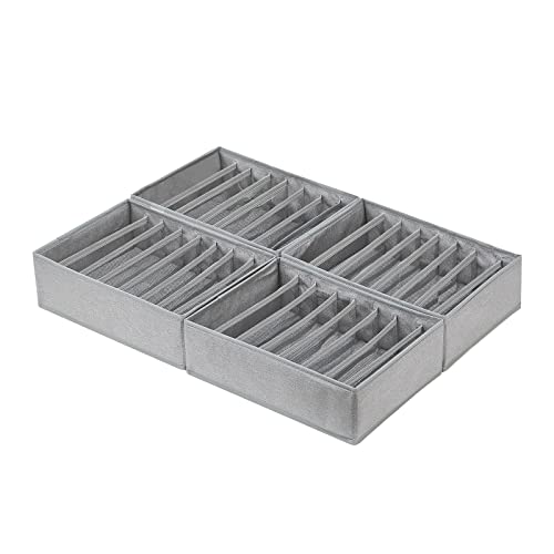 4 Pack Drawer Organizers for Clothing, 8 Grids Fol...