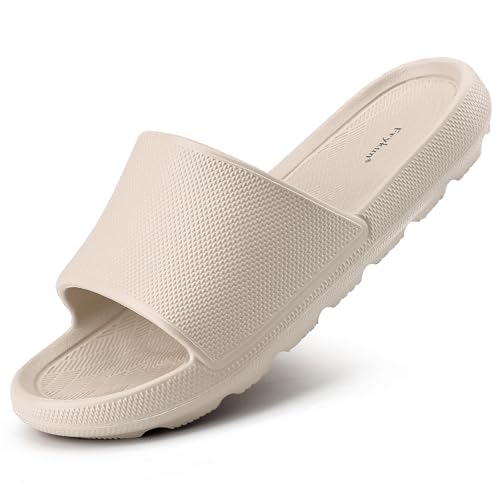 Shower Slides for Men and Women,Non-slip Sandals w... (2 Count | 668-khaki)
