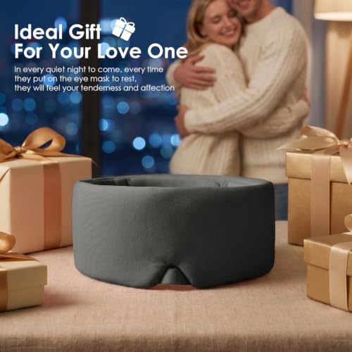 Sleep Masks for Women Men, Light Blocking Eye Masks for Sleeping, Soft No Pressure Breathable Blindfold for Restful Sleep, Suitable for Airplane Travel Essentials, Relaxation Gifts for Women (Gray)