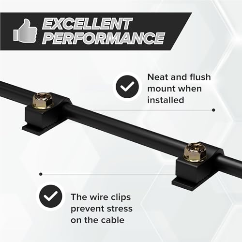 THE CIMPLE CO Single Cable Clips with Screws - 1/4 Inch Coaxial Cable Clamps Outdoor - Exterior Cord Management for Coax, CAT Ethernet, Electrical Wire - Screw Clamps for Wires - 100 PCS, Black