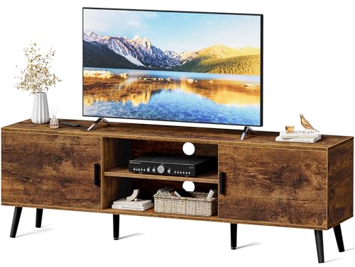 TV Stand for 55 Inch TV, Entertainment Center with... (Rustic Brown)