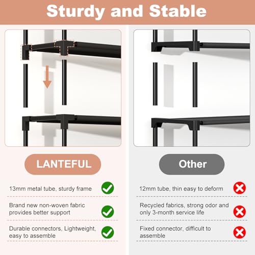 10 Tiers Shoe Rack 50 Pairs Large Capacity Tall Shoe Organizer Sturdy Shoe Storage with Two Hooks Space Saving Metal Wide Shoe Rack for Closet, Entryway, Bedroom, Black