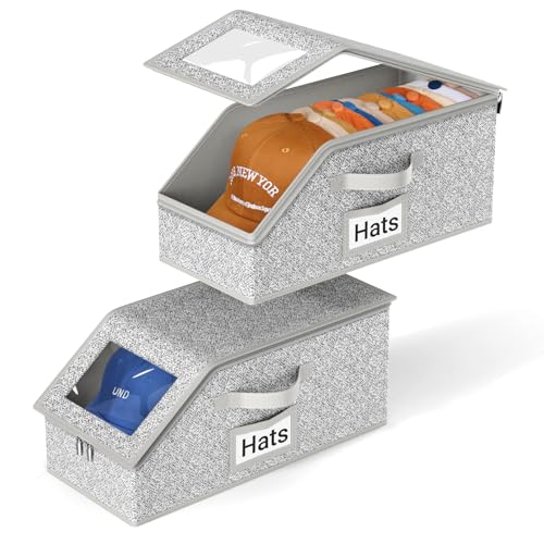 2 PCS Stackable Hat Storage for Baseball Caps, Hol...