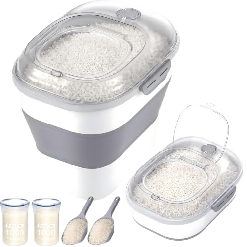 50 Lbs Rice Storage Container, Collapsible Pet Food Container