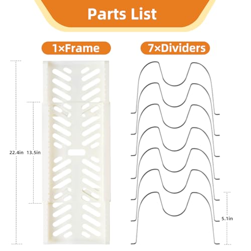 Pot Rack -Expandable Pan Organizer for Cabinet,Pot Lid Holder with 7 Adjustable Compartment for Kitchen Cabinet Cookware Baking Frying Rack,Apricot