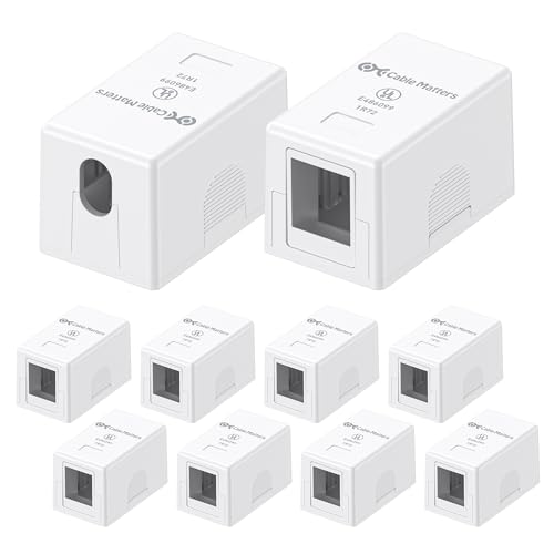 Cable Matters 10-Pack 1-Port Keystone Surface Moun...