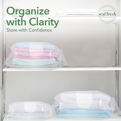 Seal Fresh 5 Gallon Large Plastic Storage Bags – 18" x 24" (60 Count) – Reusable XXL Extra Large Clear Jumbo Zip Bags with Sealable Zipper Top For Clothes, Travel, Moving