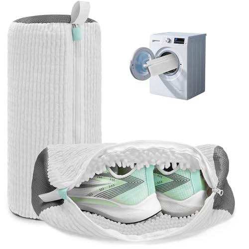 Shoe Washing Machine Bag Laundry Shoe Bag for Washer and Dryer Reusable 2pc Shoe Cleaning Bags for Sneakers 360° Deep Cleaning Machine for All Shoes Types With Self-locking Zipper