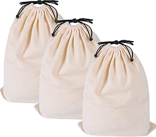 Cotton Breathable Dust-proof Drawstring Storage Po... (3 Count | Beige | Cotton)