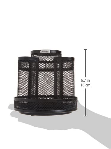 Rolodex Desk Organizer, Rotating Office Supply Caddy, Mesh Black (6.5" x 6.5" x 6.25") - Spinning Pencil Holder, Teacher Essentials