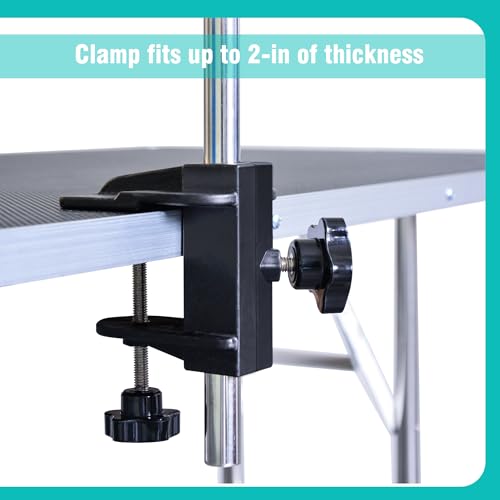 Dog Pet Grooming Table Hair Dryer Stand Hose Tube Holder Hands-Free Stainless Steel Groomers Adjustable Third Arm with Clamp