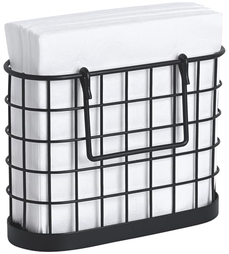 Vintage Black Napkin Holder - Perfect for Farmhous... (Matte Black | Metal)
