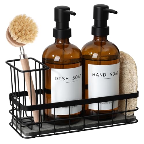 Dish Soap Dispenser for Kitchen, 16.9 fl oz Amber... (Amber)