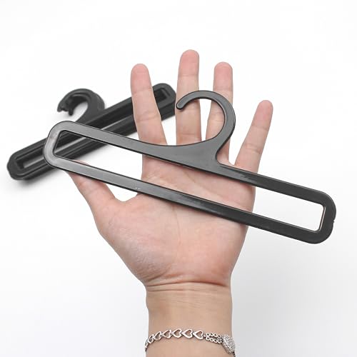 100pcs Tea Towel Hangers for Retail Display, 7.7" L, Plastic Storage Racks Multifunctional for Selling Towel, Hanging Storing Scarf Legging Clothes Sock Wardrobe Ties Shawls Rings Belts Scarves, Black