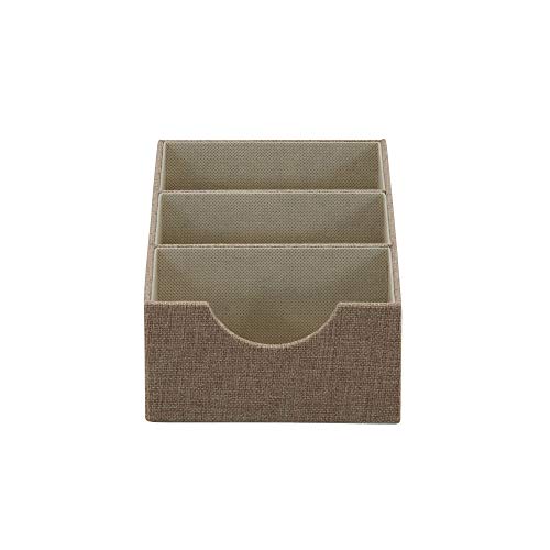 Household Essentials Brown 722-1 Deep 3 Section Drawer Organizer Box for Storage | 12 in x 6.13 in x 3.13