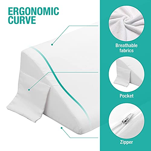 Vekkia Queen Size Bed Wedge Pillow for Headboard Gap,0-6" Gap Filler