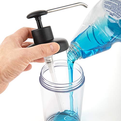 Prepworks Large Soap Pump, Extra-Long Spout, Delivers Mess-Free Soap Dispensing, Gray, 14oz