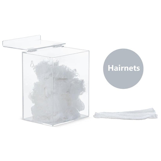 Inevibe Hairnet Dispenser & Glove Holder, Universal Storage for Bulk Items | Acrylic Organizer for Beard Covers, Safety Glasses, Face Masks, Shoe Covers, Earplugs for Medical, Restaurant, Home Use