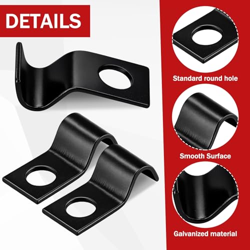 Yaocom 100 Pcs Cable Wire Screw Clips 1/4 Inch, Zinc Plated Steel Clamp Outdoor Cord Clips for Wall Mounting Wire Management(Black,1/4 in)