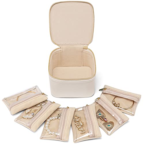 Travel Jewelry Case,Valentines Gifts,Small Jewelry... (6PCS-White)