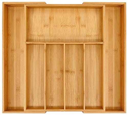 Bamboo Drawer Organizer, Large, Natural (Natural | 100% Bamboo)