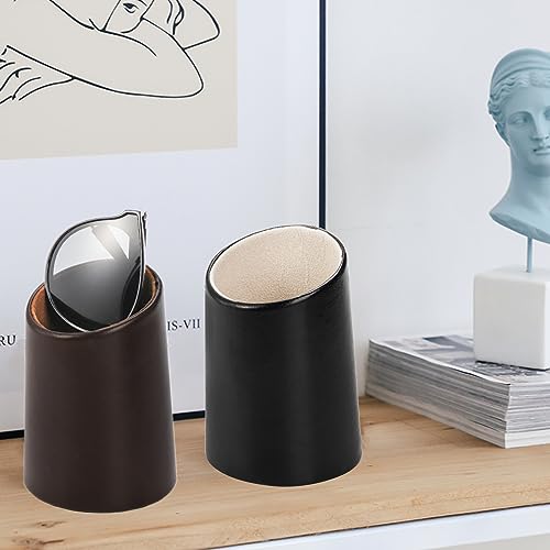 ZOOFOX 4 Pack Eyeglass Holder Stand, PU Leather Stand Case for Eyewear, Reading Glasses, Desk, Nightstand
