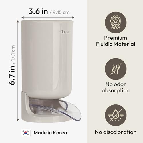 Self-Draining Utensil Drying Holder - Beige | Small Utensil Cutlery Flatware Silverware Holder Drainer Cup for Kitchen Counter
