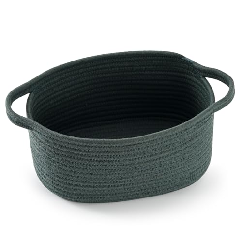 Happyiren Cute Woven Storage Basket – Hunter Green Empty Gift Burr Basket | Great for Halloween, Thanksgiving, Christmas, Birthday, Holiday Gifts; Eco-Friendly Organizer Bin for Nursery, Plants