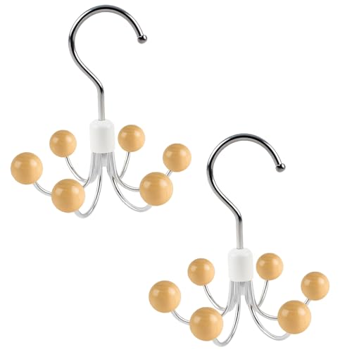 2 Pack Hoodie Hanger for Organizer 360° Swivel Closet Hooks for Belt, Space-Saving Hanger Bra Storage, Accessorise Organizer for Tie, Hat, Tanktop, Scarf, Purse