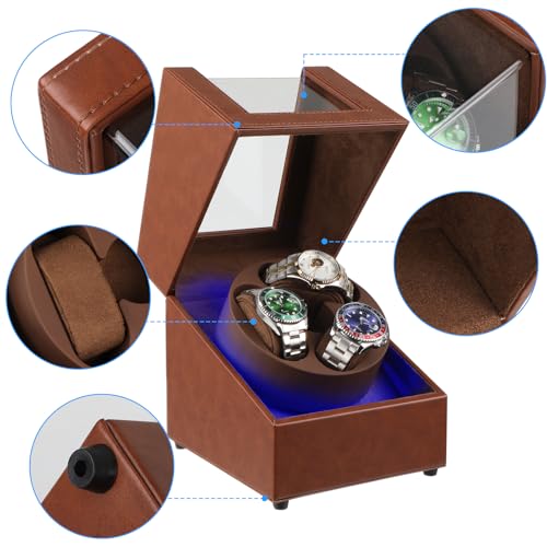 Watch Winder for 3 Automatic Watches,Japanese Quiet Motor