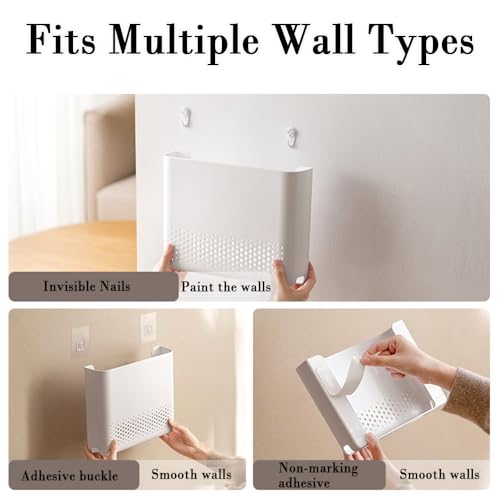 WiFi Router Storage Box Wall Mounted, Heat Dissipation Cable Organizer | Durable ABS, Heat Dissipation Vents, Cable Concealment, No-Drill Install, Space-Saving, Fits Routers & Modems Home Office