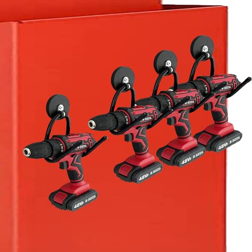 4 Pack Strong Garage Magnetic Hooks, Power Tool Or... (Black | Metal)