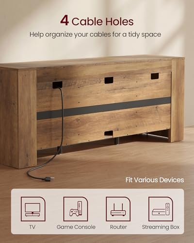 VASAGLE TV Stand, Farmhouse Entertainment Center with Storage Cabinets | Media Console Table for Living Room, Bedroom, for 65 Inch TV, Honey Brown ULTV623K101S