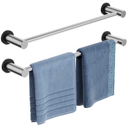 ULIBERMAGNET Magnetic Towel Holder, Magnetic Towel Rail Silver with Adjustable Length, Brushed Nickel Non-Slip Stainless Steel Towel Rail for Refrigerator, Oven, Dishwasher, Laundry (2 Pack)