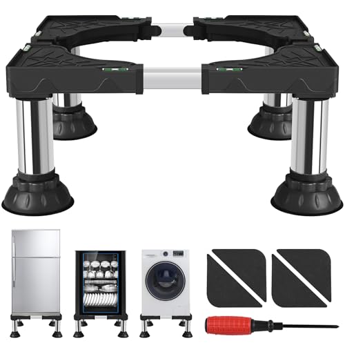 Mini Fridge Stand Adjustable Height 8.3"-9.3" Wash... (Black | Stainless Steel)