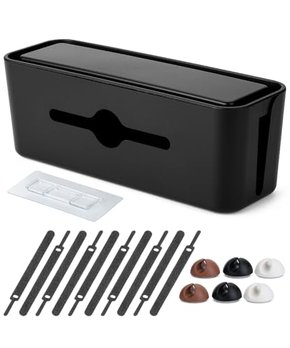 Bates- Cable Management Box, Small, Cable Organize... (Black)