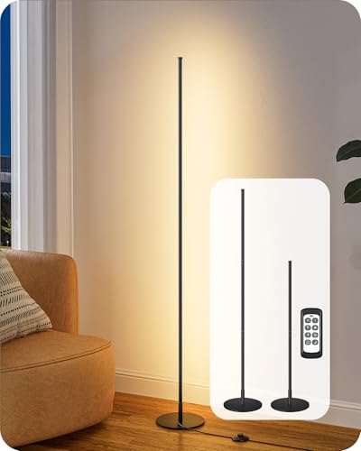 59.8" Floor Lamp with Remote & 3 Height Settings,... (Black | Aluminum)