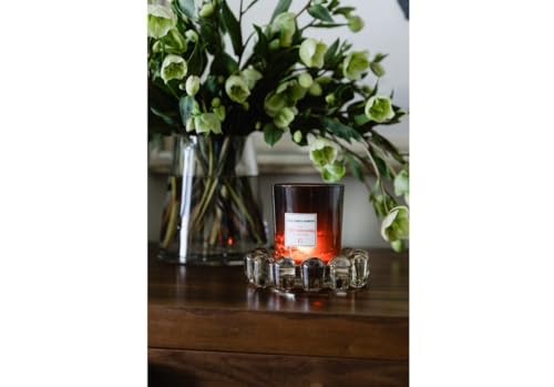 Home Collection Original Smoky Glass Small Bubble Candle Dish | Votive and Candle Plate, Diffuser Base, Wax Catcher, Decorative Tray, Jewelry Catchall, Decorative Tabletop Accent