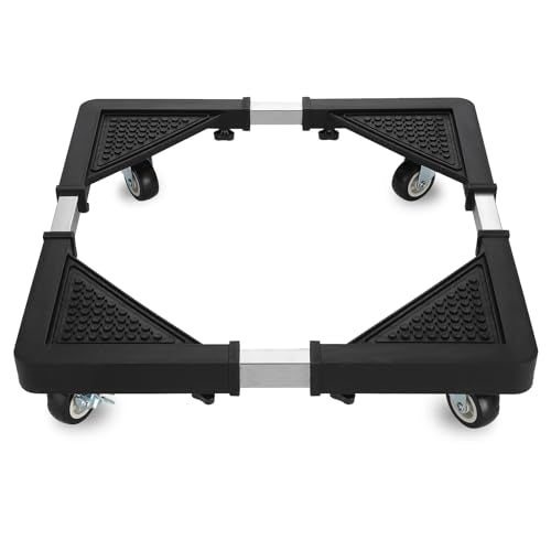 Mini Fridge Stand with 4 Locking Wheels 17.7"-25.6... (Black)