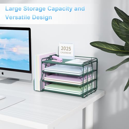 Paper Organizer, Desk Organizers and Accessories for Desk with File organizer, Desk Accessories & Workspace Organizers for Catalog & Reference Racks (Dark Green)